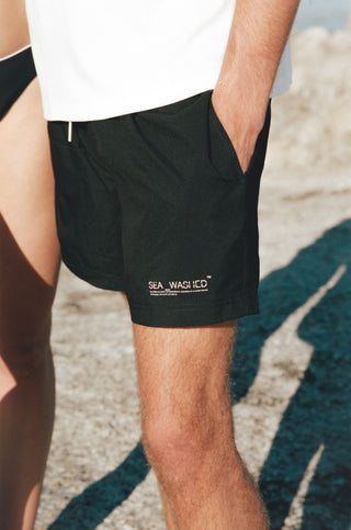 Sea_Washed Classic Mens Beach Short, Black