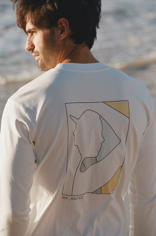 Organic Cotton Base Layer, Trompe Surfer, White