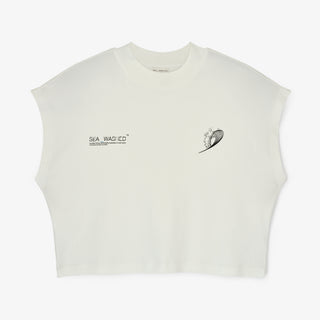 Organic Cotton Cropped Tee, White