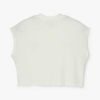 Organic Cotton Cropped Tee, White