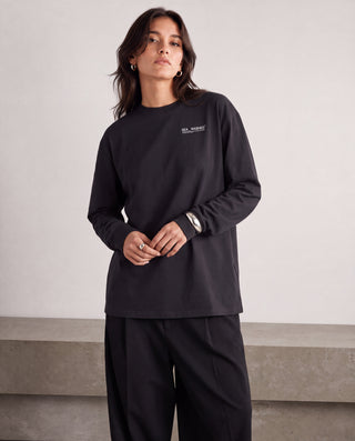 'Align' Organic Cotton Long Sleeve, Black