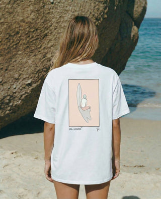 Tom Jean Webb X Sea_Washed Organic Cotton Tee, Surf Girl White
